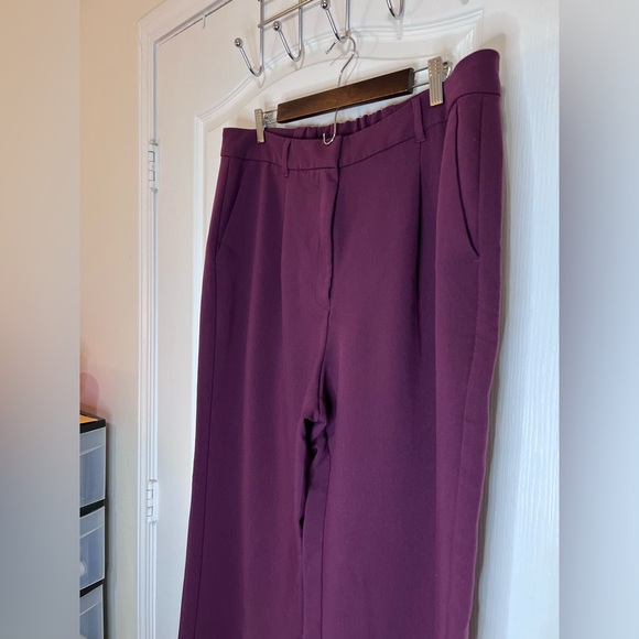 Old navy burgundy Extra High-Rise Taylor Wide Leg Trouser size XL tall - Picture 12 of 12